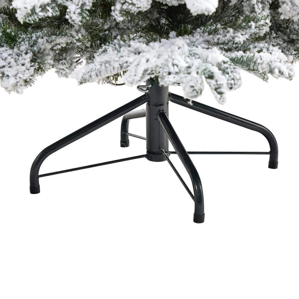 6 Ft. Flocked North Carolina Fir Artificial Christmas Tree With 450 Warm White Lights And 1560 Bendable Branches 5 6 Ft. Flocked North Carolina Fir Artificial Christmas Tree With 450 Warm White Lights And 1560 Bendable Branches - Image 3