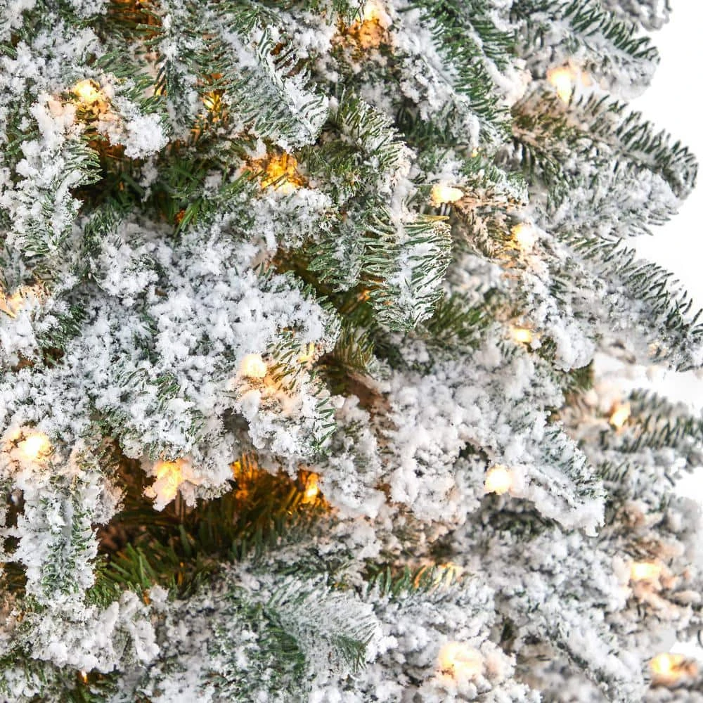 6 Ft. Flocked North Carolina Fir Artificial Christmas Tree With 450 Warm White Lights And 1560 Bendable Branches 4 6 Ft. Flocked North Carolina Fir Artificial Christmas Tree With 450 Warm White Lights And 1560 Bendable Branches - Image 2
