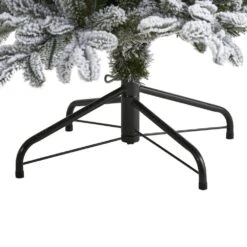 7 Ft. Pre-Lit Flocked North Carolina Fir Artificial Christmas Tree With 550 Warm White Lights -Holiday Glow Store nearly natural pre lit christmas trees t1873 1f 1000