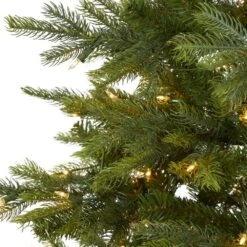 7 Ft. Pre-Lit North Carolina Spruce Artificial Christmas Tree With 450 Clear Lights -Holiday Glow Store nearly natural pre lit christmas trees t1887 4f 1000