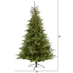 8 Ft. Pre-Lit North Carolina Spruce Artificial Christmas Tree With 650 Clear Lights -Holiday Glow Store nearly natural pre lit christmas trees t1888 c3 1000