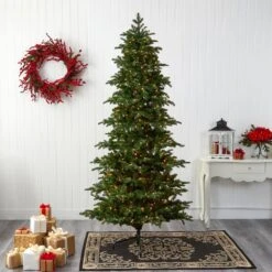 8 Ft. South Carolina Fir Artificial Christmas Tree With 650 Clear Lights And 2598 Bendable Branches -Holiday Glow Store nearly natural pre lit christmas trees t1894 31 1000