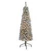 5 Ft. Flocked Pencil Artificial Christmas Tree With 200 Clear Lights And 318 Bendable Branches -Holiday Glow Store nearly natural pre lit christmas trees t1905 64 1000