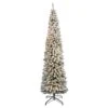 8 Ft. Flocked Pencil Artificial Christmas Tree With 500 Clear Lights And 646 Bendable Branches