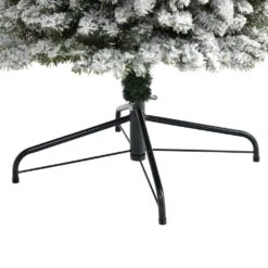 9 Ft. Flocked Pencil Artificial Christmas Tree With 600 Clear Lights And 896 Bendable Branches -Holiday Glow Store nearly natural pre lit christmas trees t1909 1f 1000