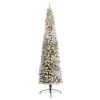 9 Ft. Flocked Pencil Artificial Christmas Tree With 600 Clear Lights And 896 Bendable Branches -Holiday Glow Store nearly natural pre lit christmas trees t1909 64 1000
