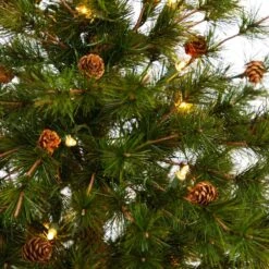 3 Ft. Colorado Mountain Pine Artificial Christmas Tree With 50 Clear Lights, 171 Bendable Branches And Pine Cones 11 3 Ft. Colorado Mountain Pine Artificial Christmas Tree With 50 Clear Lights, 171 Bendable Branches And Pine Cones -Holiday Glow Store nearly natural pre lit christmas trees t1917 4f 1000