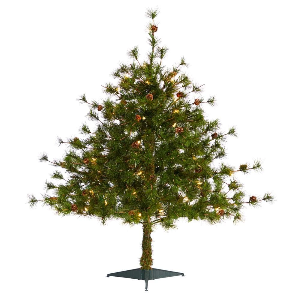 3 Ft. Colorado Mountain Pine Artificial Christmas Tree With 50 Clear Lights, 171 Bendable Branches And Pine Cones 3 3 Ft. Colorado Mountain Pine Artificial Christmas Tree With 50 Clear Lights, 171 Bendable Branches And Pine Cones