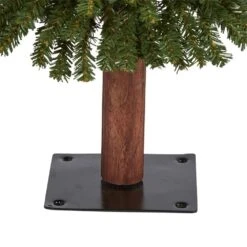 3 Ft. Pre-Lit Grand Alpine Artificial Christmas Tree With 50 Clear Lights On A Natural Trunk -Holiday Glow Store nearly natural pre lit christmas trees t1943 1f 1000