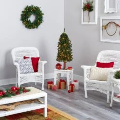 3 Ft. Pre-Lit Grand Alpine Artificial Christmas Tree With 50 Clear Lights On A Natural Trunk -Holiday Glow Store nearly natural pre lit christmas trees t1943 44 1000