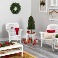 3 Ft. Pre-Lit Grand Alpine Artificial Christmas Tree With 50 Clear Lights On A Natural Trunk -Holiday Glow Store nearly natural pre lit christmas trees t1943 fa 1000