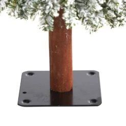 3 Ft. Flocked Grand Alpine Artificial Christmas Tree With 50 Clear Lights And 193 Bendable Branches On Natural Trunk -Holiday Glow Store nearly natural pre lit christmas trees t1950 1f 1000