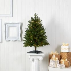 3 Ft. Pre-Lit Washington Fir Artificial Christmas Tree With 50 Clear Lights -Holiday Glow Store nearly natural pre lit christmas trees t1963 31 1000