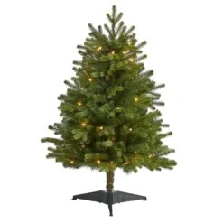3 Ft. Pre-Lit Washington Fir Artificial Christmas Tree With 50 Clear Lights