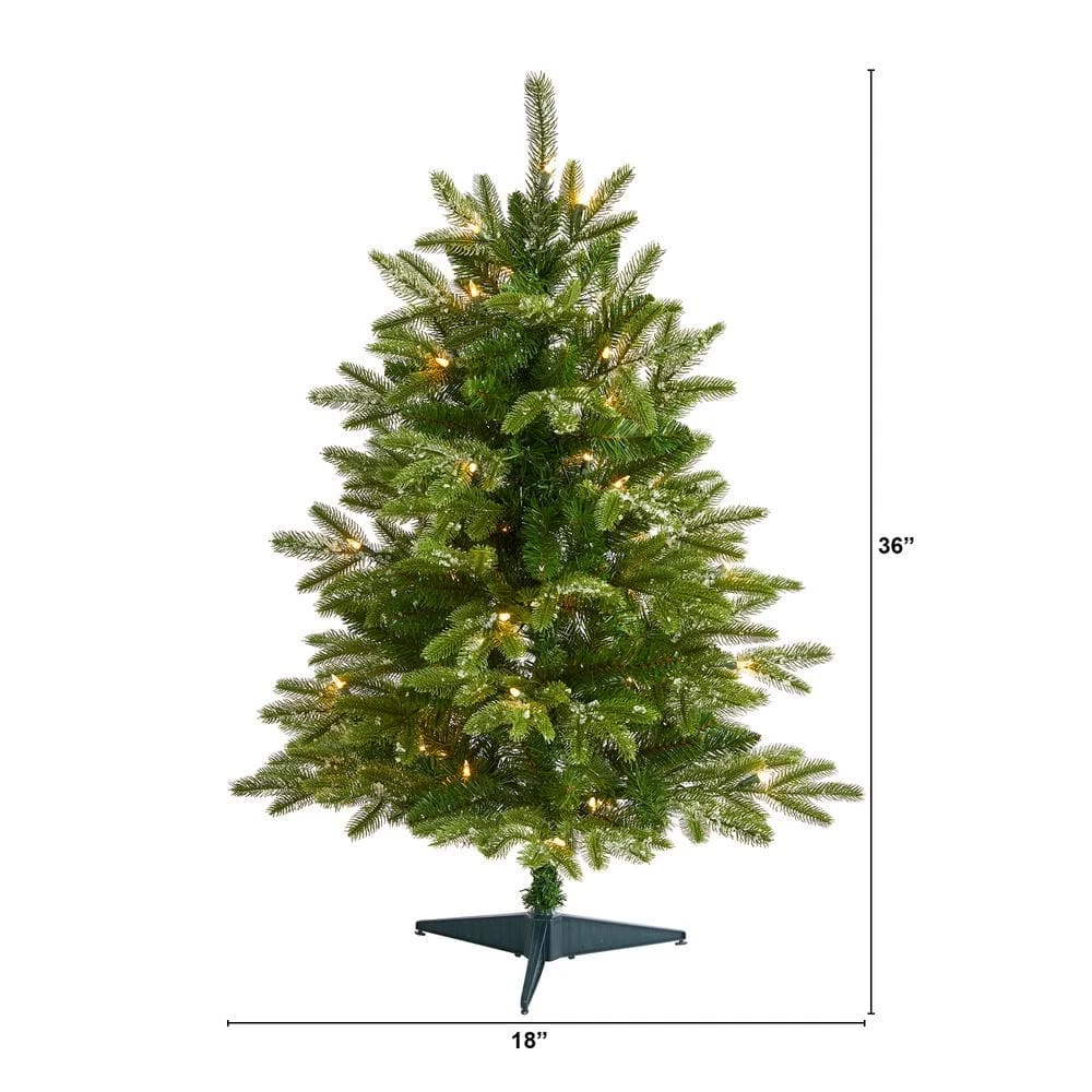 3 Ft. Pre-Lit Snowed Grand Teton Fir Artificial Christmas Tree With 50 Clear Lights 4 3 Ft. Pre-Lit Snowed Grand Teton Fir Artificial Christmas Tree With 50 Clear Lights - Image 2