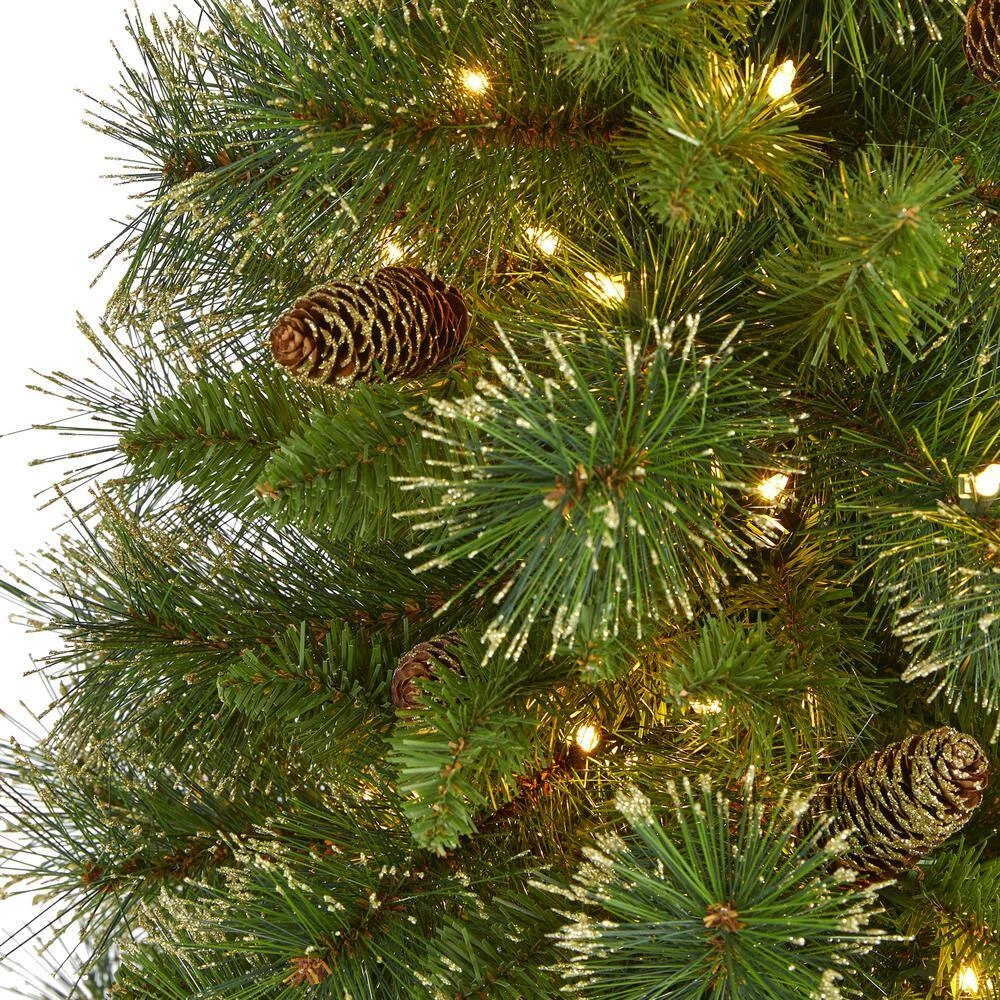 5 Ft. Pre-Lit Golden Tip Washington Pine Artificial Christmas Tree With 150 Clear Lights And Pine Cones 5 5 Ft. Pre-Lit Golden Tip Washington Pine Artificial Christmas Tree With 150 Clear Lights And Pine Cones - Image 3