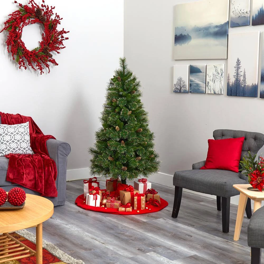 5 Ft. Pre-Lit Golden Tip Washington Pine Artificial Christmas Tree With 150 Clear Lights And Pine Cones 8 5 Ft. Pre-Lit Golden Tip Washington Pine Artificial Christmas Tree With 150 Clear Lights And Pine Cones - Image 6