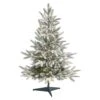 3 Ft. Pre-Lit Flocked Manchester Spruce Artificial Christmas Tree With 50 Clear Lights -Holiday Glow Store nearly natural pre lit christmas trees t1973 64 1000