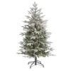 4.5 Ft. Pre-Lit Flocked Manchester Spruce Artificial Christmas Tree With 100 Clear Lights