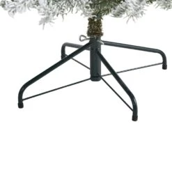 6.5 Ft. Pre-Lit Slim Flocked Nova Scotia Spruce Artificial Christmas Tree With 300 Warm White LED Lights -Holiday Glow Store nearly natural pre lit christmas trees t1978 1f 1000