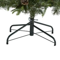 6 Ft. Pre-Lit Snowed Tipped Clermont Mixed Pine Artificial Christmas Tree With 250 Clear LED Lights, Pine Cones -Holiday Glow Store nearly natural pre lit christmas trees t1998 1f 1000