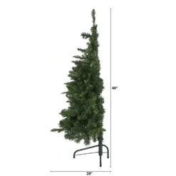 4 Ft. Green Pre-Lit LED Grand Teton Spruce Flat Back Artificial Christmas Tree With 90 Clear Lights -Holiday Glow Store nearly natural pre lit christmas trees t1999 1f 1000