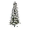 7.5 Ft. Flocked Alaskan Pre-Lit Artificial Christmas Tree 350 LED Lights And 2155 Bendable Branches -Holiday Glow Store nearly natural pre lit christmas trees t3031 64 1000