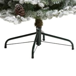 7.5 Ft. Flocked Alaskan Pre-Lit Artificial Christmas Tree 350 LED Lights And 2155 Bendable Branches -Holiday Glow Store nearly natural pre lit christmas trees t3031 fa 1000