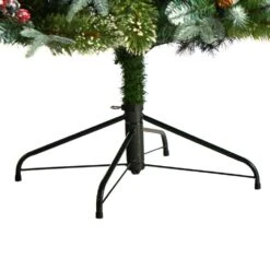 7.5 Ft. Snow Tipped Aspen Spruce Pre-Lit Artificial Christmas Tree With Lights, Berries, Pinecones And Bendable Branches -Holiday Glow Store nearly natural pre lit christmas trees t3032 fa 1000