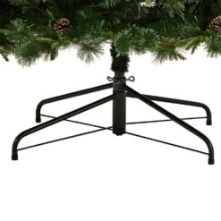 9 Ft. Snowed Tipped Clermont Mixed Pine Artificial Christmas Tree W/900 Clear Lights, Pine Cones And Bendable Branches -Holiday Glow Store nearly natural pre lit christmas trees t3044 fa 1000