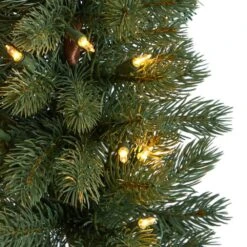 3 Ft. Green Pine Artificial Christmas Tree With 50 Warm White Lights Set In A Burlap Base -Holiday Glow Store nearly natural pre lit christmas trees t3253 1f 1000