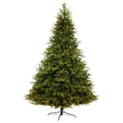 9 Ft. Colorado Mountain Fir Natural Look Artificial Christmas Tree With 900 Multi LED Lights And 4600 Bendable Branches