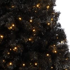 4 Ft. Black Artificial Christmas Tree With 170 Clear LED Lights -Holiday Glow Store nearly natural pre lit christmas trees t3263 1f 1000