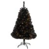 4 Ft. Black Artificial Christmas Tree With 170 Clear LED Lights -Holiday Glow Store nearly natural pre lit christmas trees t3263 64 1000