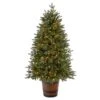 5 Ft. Pre-Lit LED Porch Artificial Christmas Tree With 200-Lights And 497 Bendable Branches In Decorative Planter 1 5 Ft. Pre-Lit LED Porch Artificial Christmas Tree With 200-Lights And 497 Bendable Branches In Decorative Planter -Holiday Glow Store nearly natural pre lit christmas trees t3282 64 1000