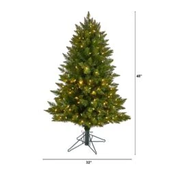 4 Ft. Vermont Spruce Faux Christmas Tree With 200 Color Changing (Remote Control) LED Lights And 400 Bendable Branches -Holiday Glow Store nearly natural pre lit christmas trees t3290 c3 1000