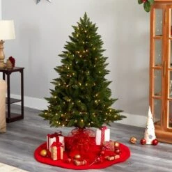 5 Ft. Vermont Spruce Artificial Christmas Tree With 250 Color Changing LED Lights & 586 Bendable Branches -Holiday Glow Store nearly natural pre lit christmas trees t3291 31 1000