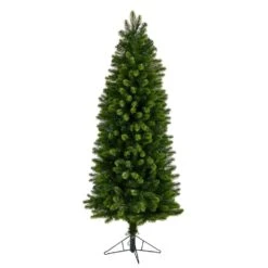 6 Ft. Pre-Lit LED Slim Virginia Spruce Artificial Christmas Tree With 300 Warm White Multi-Function Lights 16 6 Ft. Pre-Lit LED Slim Virginia Spruce Artificial Christmas Tree With 300 Warm White Multi-Function Lights -Holiday Glow Store nearly natural pre lit christmas trees t3297 4f 1000