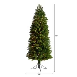 6 Ft. Pre-Lit LED Slim Virginia Spruce Artificial Christmas Tree With 300 Warm White Multi-Function Lights 15 6 Ft. Pre-Lit LED Slim Virginia Spruce Artificial Christmas Tree With 300 Warm White Multi-Function Lights -Holiday Glow Store nearly natural pre lit christmas trees t3297 c3 1000