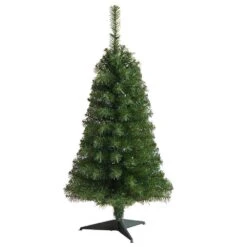 3 Ft. Green Artificial Christmas Tree With 50 LED Lights And 118 Bendable Branches -Holiday Glow Store nearly natural pre lit christmas trees t3304 4f 1000