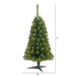 3 Ft. Green Artificial Christmas Tree With 50 LED Lights And 118 Bendable Branches -Holiday Glow Store nearly natural pre lit christmas trees t3304 c3 1000
