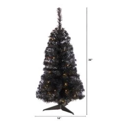 3 Ft. Black Artificial Christmas Tree With 50 LED Lights And 118 Bendable Branches 13 3 Ft. Black Artificial Christmas Tree With 50 LED Lights And 118 Bendable Branches -Holiday Glow Store nearly natural pre lit christmas trees t3305 c3 1000