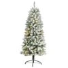 5 Ft. Pre-Lit LED Slim Flocked Montreal Fir Artificial Christmas Tree With 150 Warm White Lights 1 5 Ft. Pre-Lit LED Slim Flocked Montreal Fir Artificial Christmas Tree With 150 Warm White Lights -Holiday Glow Store nearly natural pre lit christmas trees t3309 64 1000