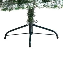 5 Ft. Pre-Lit LED Slim Flocked Montreal Fir Artificial Christmas Tree With 150 Warm White Lights -Holiday Glow Store nearly natural pre lit christmas trees t3309 fa 1000