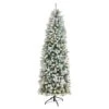 7 Ft. Pre-Lit LED Slim Flocked Montreal Fir Artificial Christmas Tree With 300 Warm White Lights -Holiday Glow Store nearly natural pre lit christmas trees t3311 64 1000