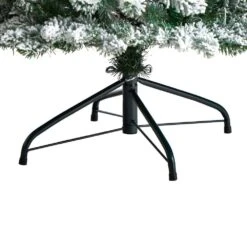 7 Ft. Pre-Lit LED Slim Flocked Montreal Fir Artificial Christmas Tree With 300 Warm White Lights -Holiday Glow Store nearly natural pre lit christmas trees t3311 fa 1000