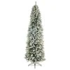 8 Ft. Pre-Lit LED Slim Flocked Montreal Fir Artificial Christmas Tree With 400 Warm White Lights
