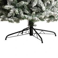 10 Ft. Pre-Lit LED Slim Flocked Montreal Fir Artificial Christmas Tree With 800 Warm White Lights -Holiday Glow Store nearly natural pre lit christmas trees t3314 fa 1000