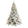 7 Ft. Pre-Lit Flocked Austria Fir Artificial Christmas Tree With 400 Warm White LED Lights And 1063 Bendable Branches -Holiday Glow Store nearly natural pre lit christmas trees t3315 64 1000