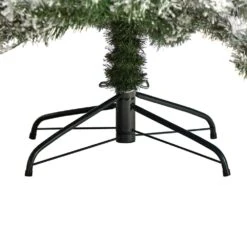 7 Ft. Pre-Lit Flocked Austria Fir Artificial Christmas Tree With 400 Warm White LED Lights And 1063 Bendable Branches -Holiday Glow Store nearly natural pre lit christmas trees t3315 fa 1000